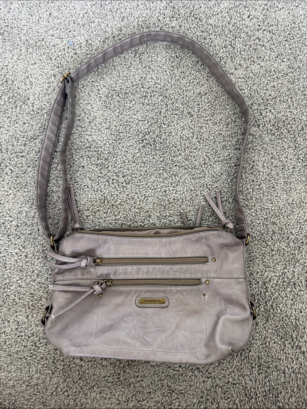 Stone & Co. Lavender Taupe Crossbody Shoulder Bag